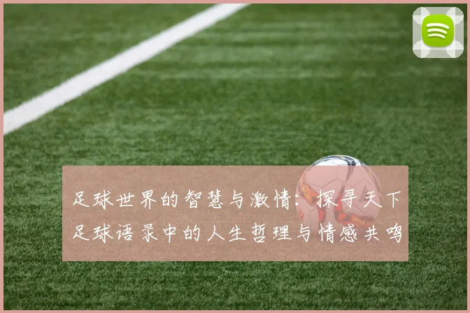 足球世界的智慧与激情：探寻天下足球语录中的人生哲理与情感共鸣